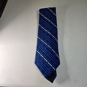 Blue Striped Men's Tie Fabric Imported From Italy